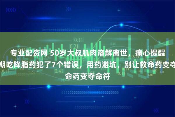专业配资网 50岁大叔肌肉溶解离世，痛心提醒：长期吃降脂药犯了7个错误，用药避坑，别让救命药变夺命符
