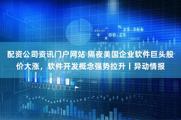 配资公司资讯门户网站 隔夜美国企业软件巨头股价大涨，软件开发概念强势拉升丨异动情报